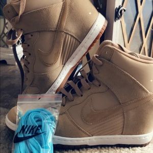 Nike Lace Up “Dunk Sky Hi” High Top Wedge Sneaker